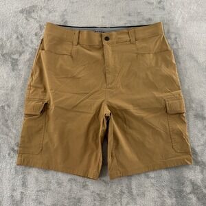 Orvis Tech Cargo Shorts Mens 38 Brown Stretch Comfort Pockets 9.75" Inseam‎